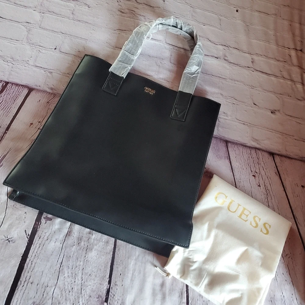 Guess Jovi Tote Bag Faux Black Leather